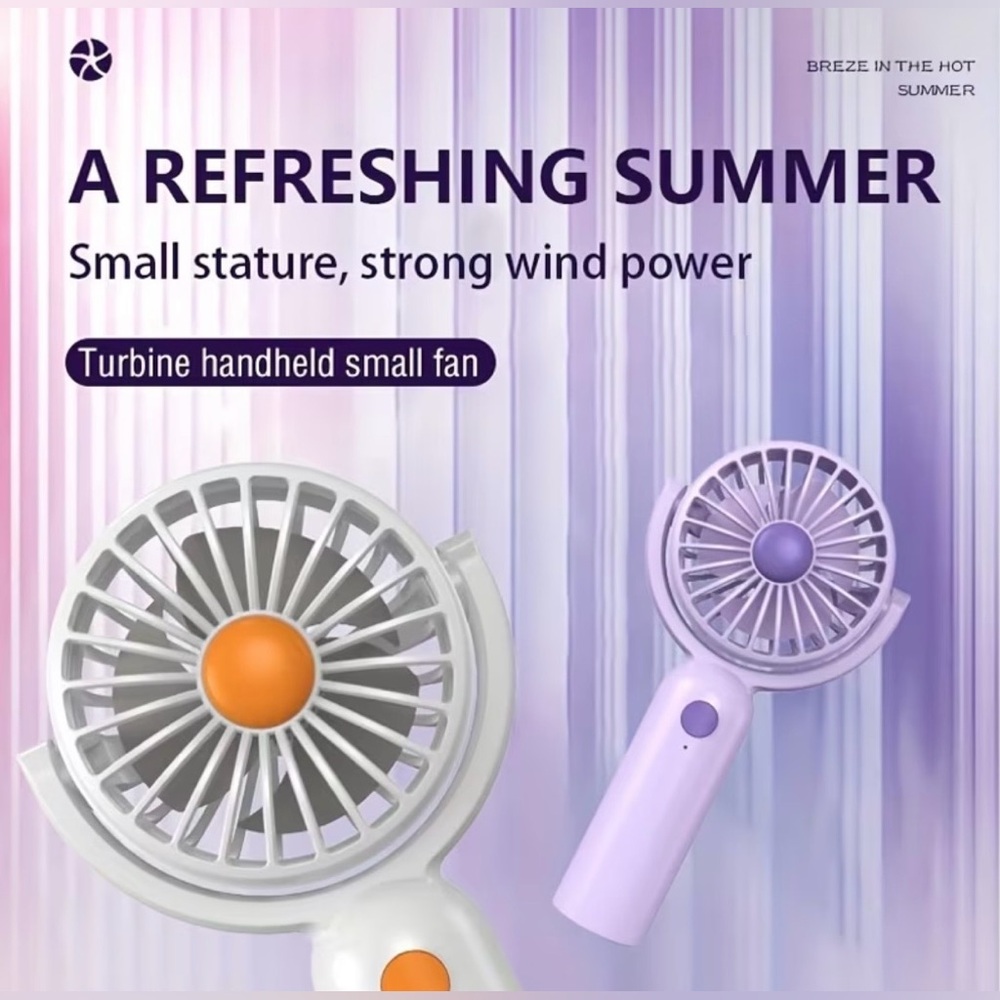Portable Mini Fan-NIB in Lavender, White or Black USB Cord & 3 modes &Tilt fan - Picture 9 of 16